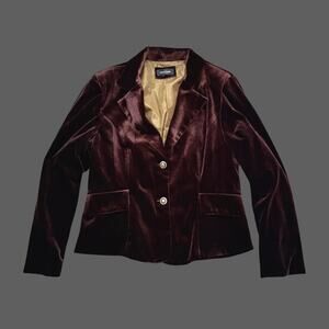 Alyn Paige New York Burgundy Velour Blazer Jacket XL